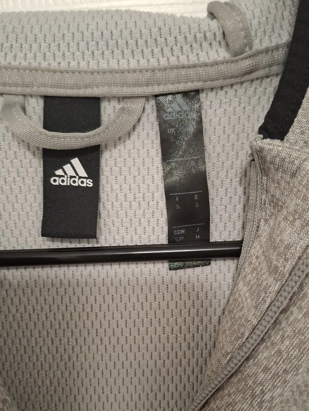 Adidas  Light Gray Hooded Full-Zip Jacket